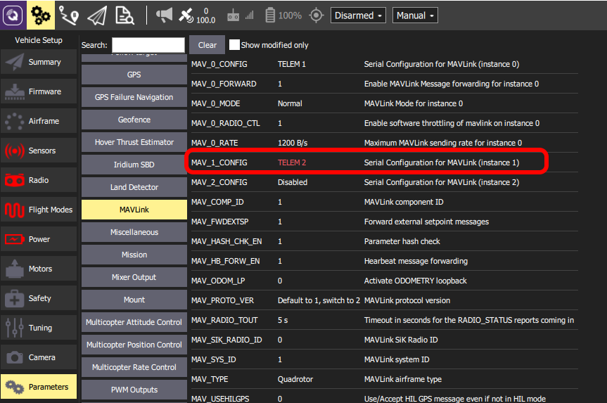 SkyHub PX4 TELEM2 port configuration