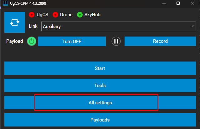 CPM all settings button