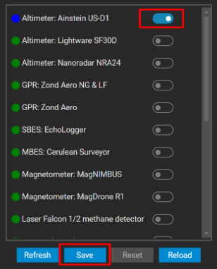 Altimeter driver Enabling altimeter in CPM payloads